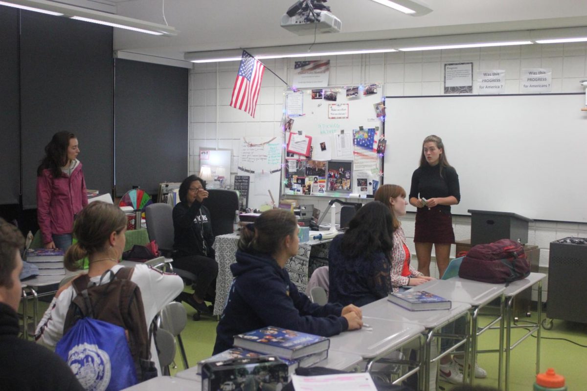 Pictured: Student Body President Sophie Harrington addresses Student Government.