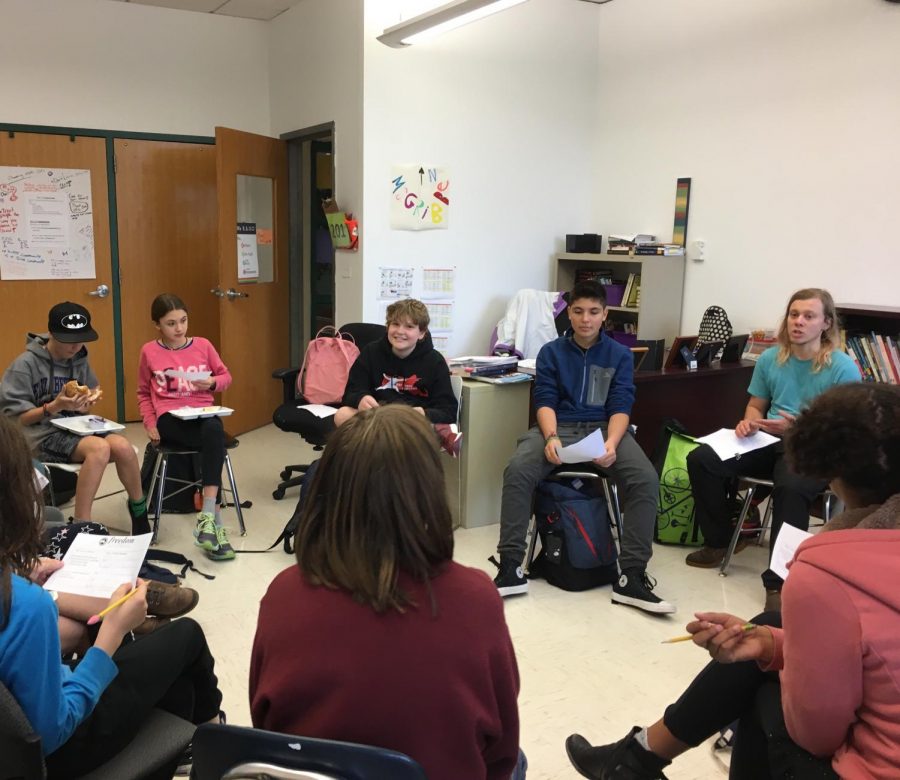 Sophomore Leo Austin-Spooner discussed the Yes on 3 movement with members of the Gender and Sexuality Alliance (GSA) at Rindge Avenue Upper Campus