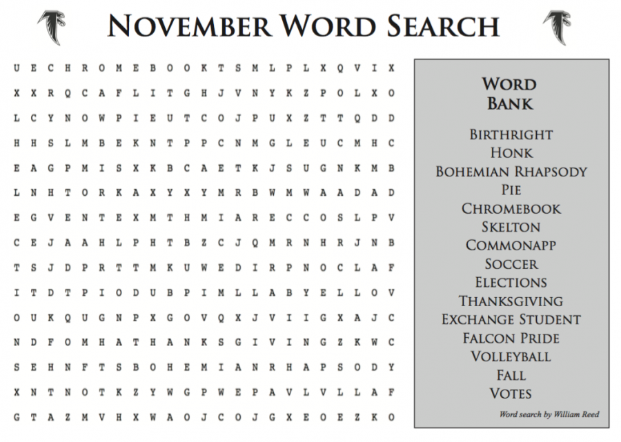 November Word Search