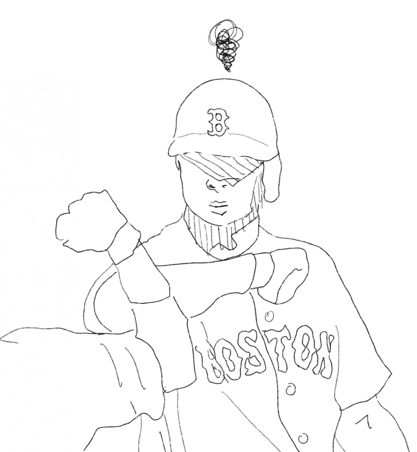 baseball team coloring pages red soxs