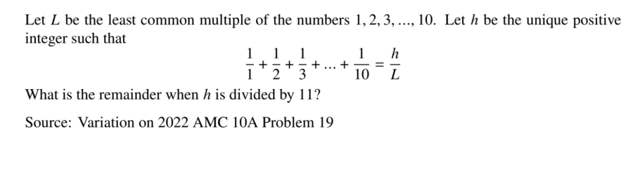 Math Club Problem of the Month
