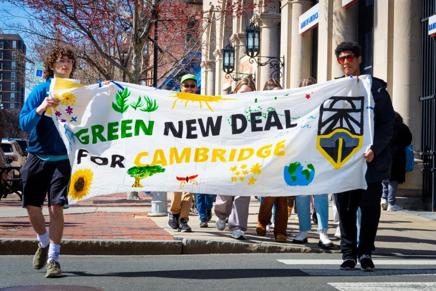 CRLS students show their support for the Green New Deal.