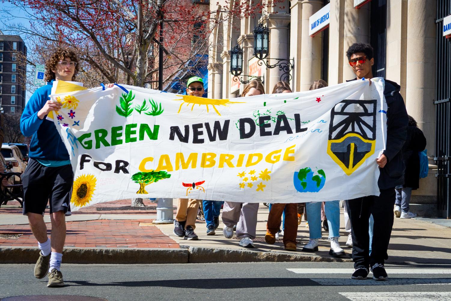 CRLS students show their support for the Green New Deal.