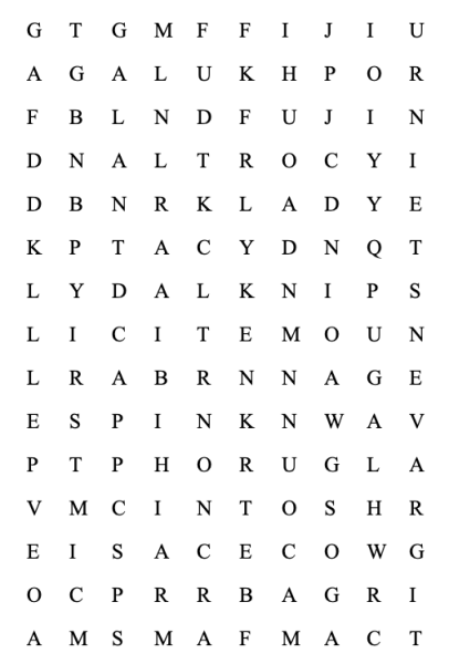 The Register Forum’s World Famous Word Search
