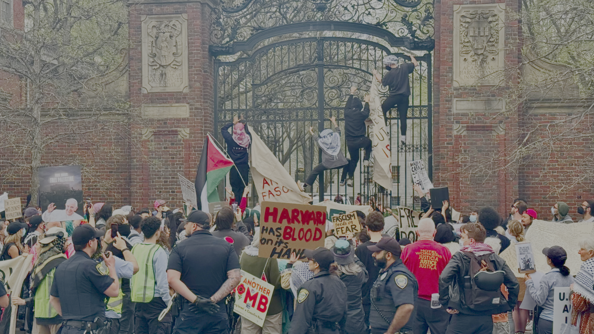 The event was accompanied by a large police presence.