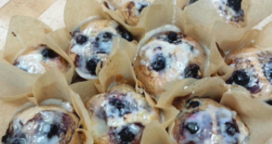 Sweet blueberries give these muffins a burst of flavor that is perfect for spring!
