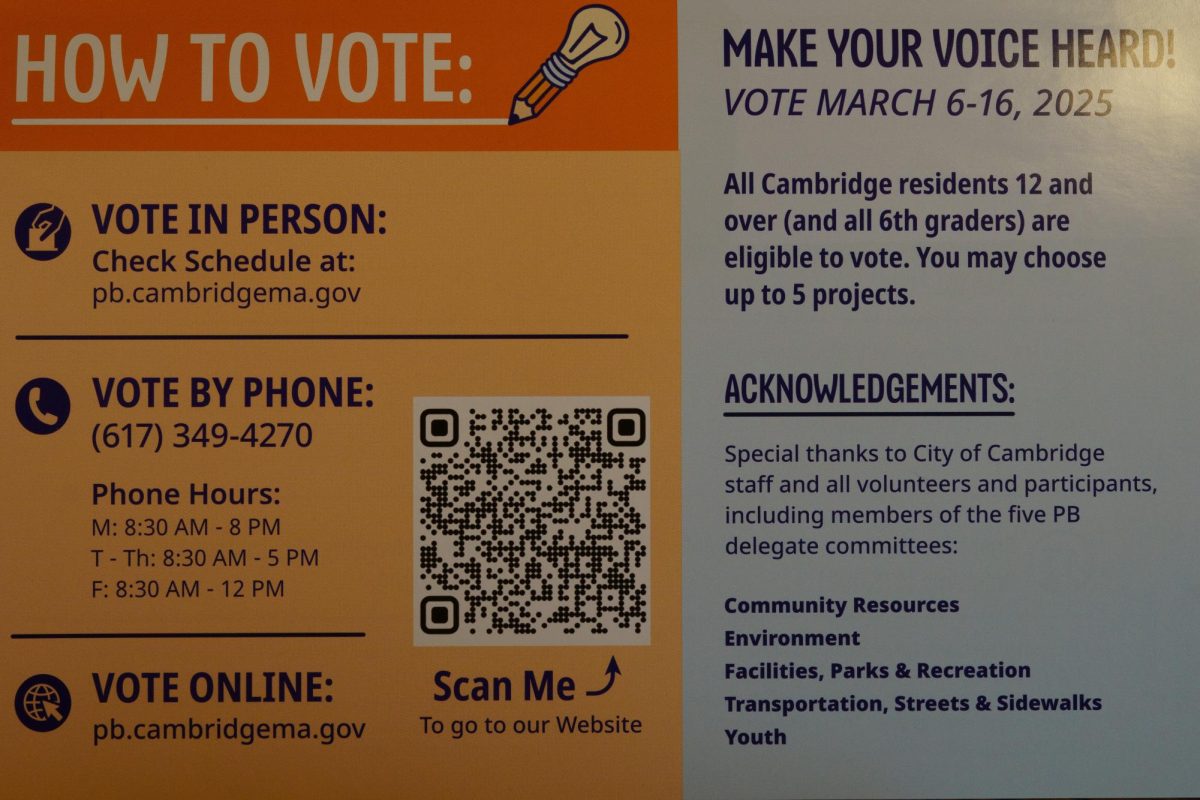 Participatory Budget voting allows Cambridge residents to become more involved in local government decisions. 